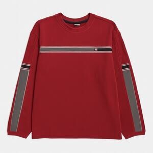 VTG Point Zero Red Crewneck Sweatshirt XL 90s Striped Retro Skate Grunge Y2K Dad